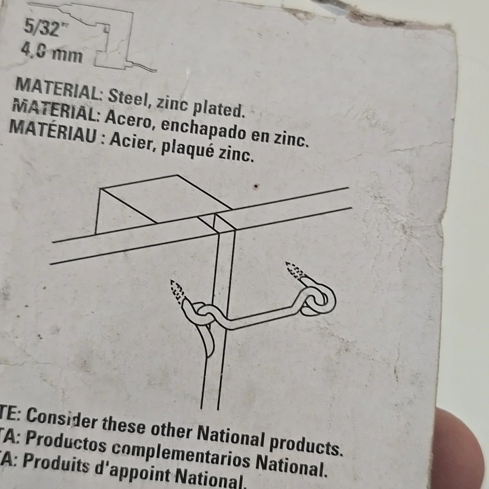 National Hardware Gate Hook N122-358 Zinc Plated